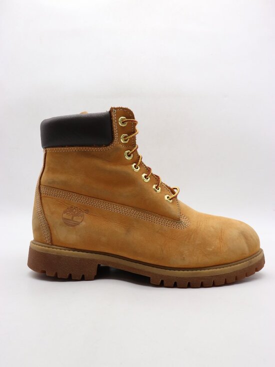 Timberland 6 Inch Premium Men\'s Size 9.5 M Boot Wheat Nubuck Leather Lace Up